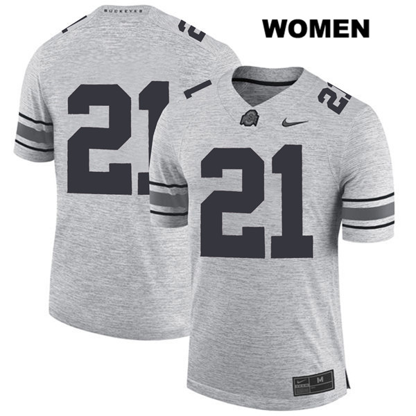 Ohio State Buckeyes Women's Parris Campbell #21 Gray Authentic Nike No Name College NCAA Stitched Football Jersey BE19U22BA
